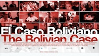 Poster of The Bolivian Case (2015), an award-winning documentary by Violeta Ayala about a high-profile drug trafficking case involving three Norwegian young women in Bolivia. A television series, Flukten fra Bolivia, was produced later.